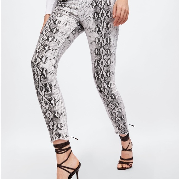 Zara | Jeans | Zara The High Waist In Snake Print | Poshmark